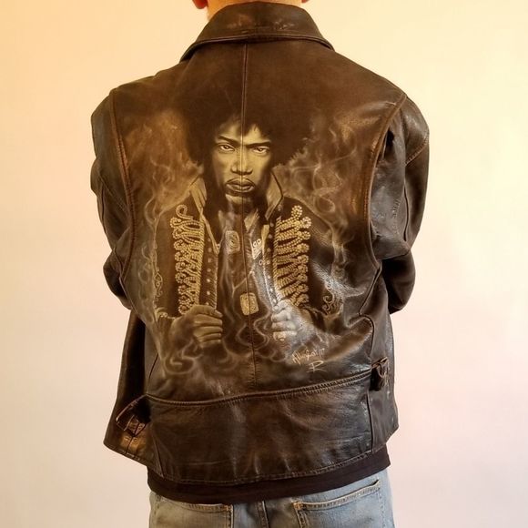 Rare One of a Kind Jimi Hendrix Leather Jacket - Picture 9 of 16